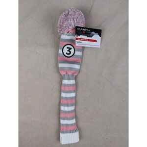 Maxfli 3 Fairway Pink Gray Knit Head Cover MX520
